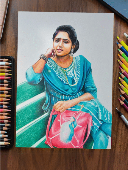 Single(1 Face) Colour Pencil Portrait
