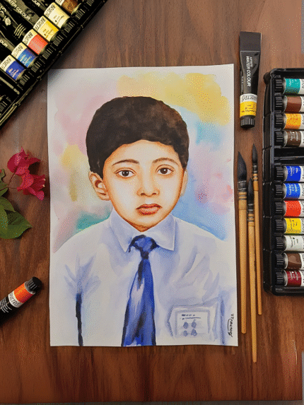 Single (1 Face) Watercolor Portrait