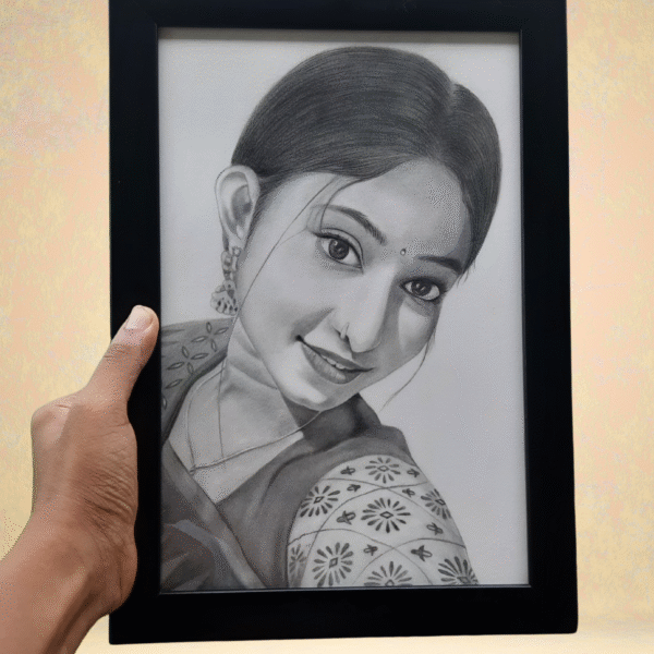 Single Pencil Sketch Portrait