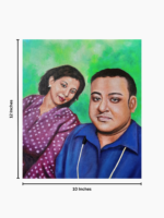 10x12 Inches Custom Acrylic Couple Portrait Painting - Image 7