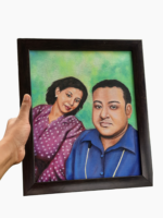 10x12 Inches Custom Acrylic Couple Portrait Painting - Image 9