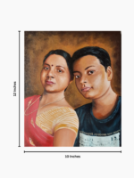 10x12 Inches Custom Acrylic Couple Portrait Painting - Image 3