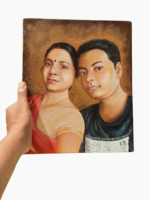 10x12 Inches Custom Acrylic Couple Portrait Painting - Image 4