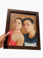 10x12 Inches Custom Acrylic Couple Portrait Painting - Image 5