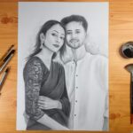 Couple Pencil Sketch Portrait