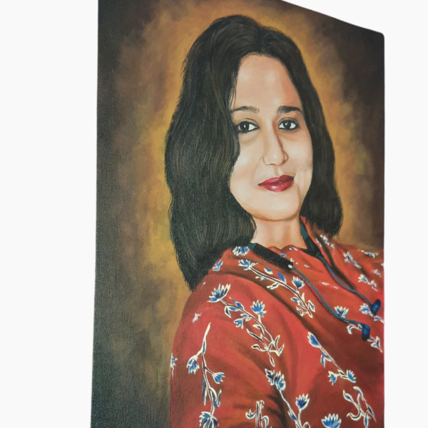 16x20 Inches Custom Acrylic Single Portrait on Canvas