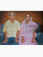 16x20 Inches Custom Acrylic Couple Portrait on Canvas - Image 3