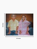 16x20 Inches Custom Acrylic Couple Portrait on Canvas - Image 2