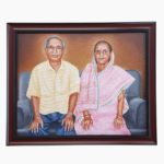 16x20 Inches Custom Acrylic Couple Portrait on Canvas