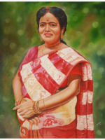 24x30 Inches Custom Acrylic Single Portrait on Canvas - Image 3