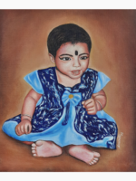10x12 Inches Custom Acrylic Single Portrait Painting - Image 2