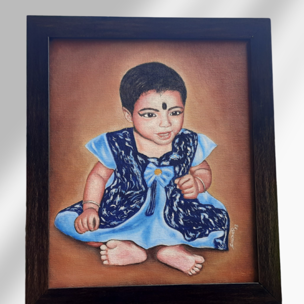 10x12 Inches Custom Acrylic Single Portrait Painting