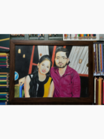A3 Couple Custom Color Pencil Portrait
