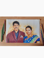 A3 Couple Custom Color Pencil Portrait - Image 2